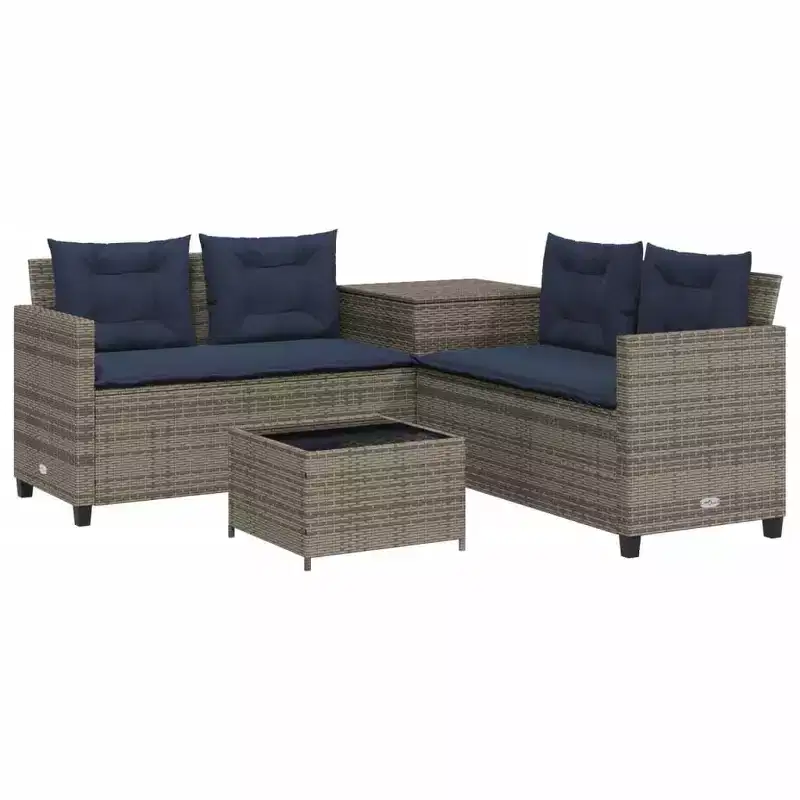 vidaXL Patio Sofa PE Rattan Large UV-Resistant Materials