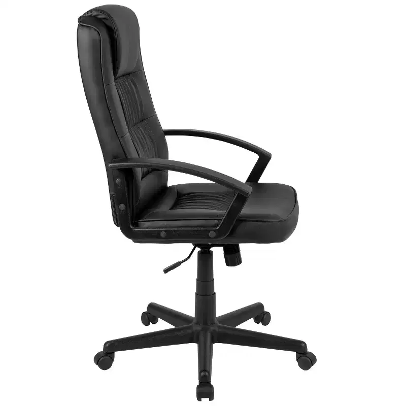 Emma and Oliver High Back Black LeatherSoft Task Chair with Arms - Desk Chair