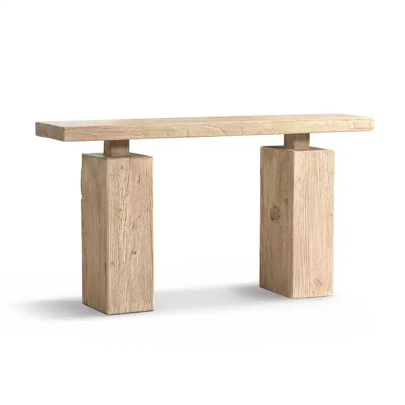 Calder 45 Solid Reclaimed Elm Plinth Console Table