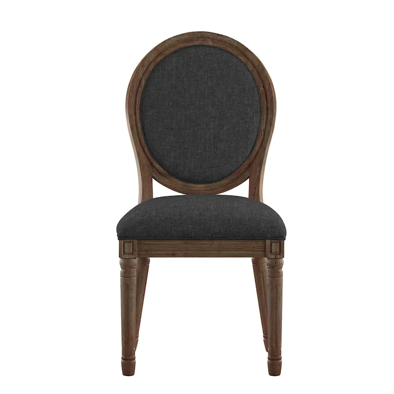 Deana Round Linen and Wood Dining Chairs (Set of 2) by iNSPIRE Q Artisan
