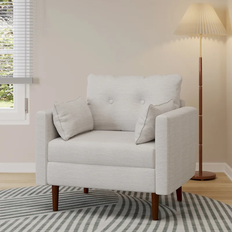 Symonds Tufted Club Chair with Accent Pillows by Christopher Knight Home