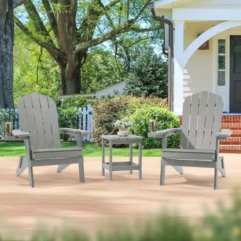 Bonosuki Set of 2 Folding Adirondack Chair Patio Fire Pit Chair