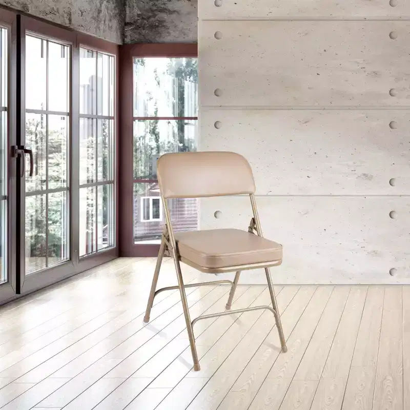 Set of 2 Premium Vinyl Padded Folding Chairs