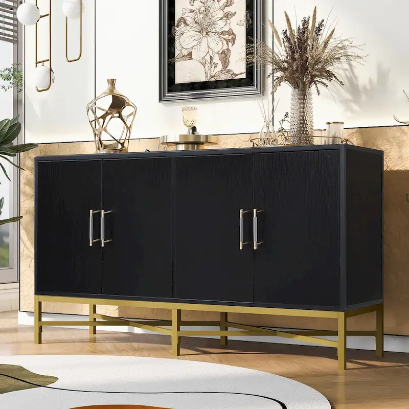 68H 3 Tier Shelving Black Metal Plant Stand Kitchen Shelf Multifunctional Storage Rack for Indoor Outdoor