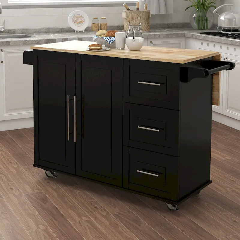 Kitchen Island with Spice Rack