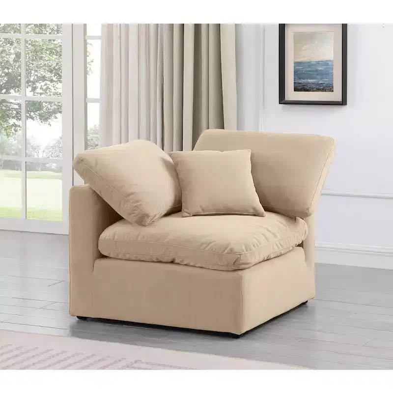 Indulge Velvet Corner Chair, Modern Upholstered Accent Chair