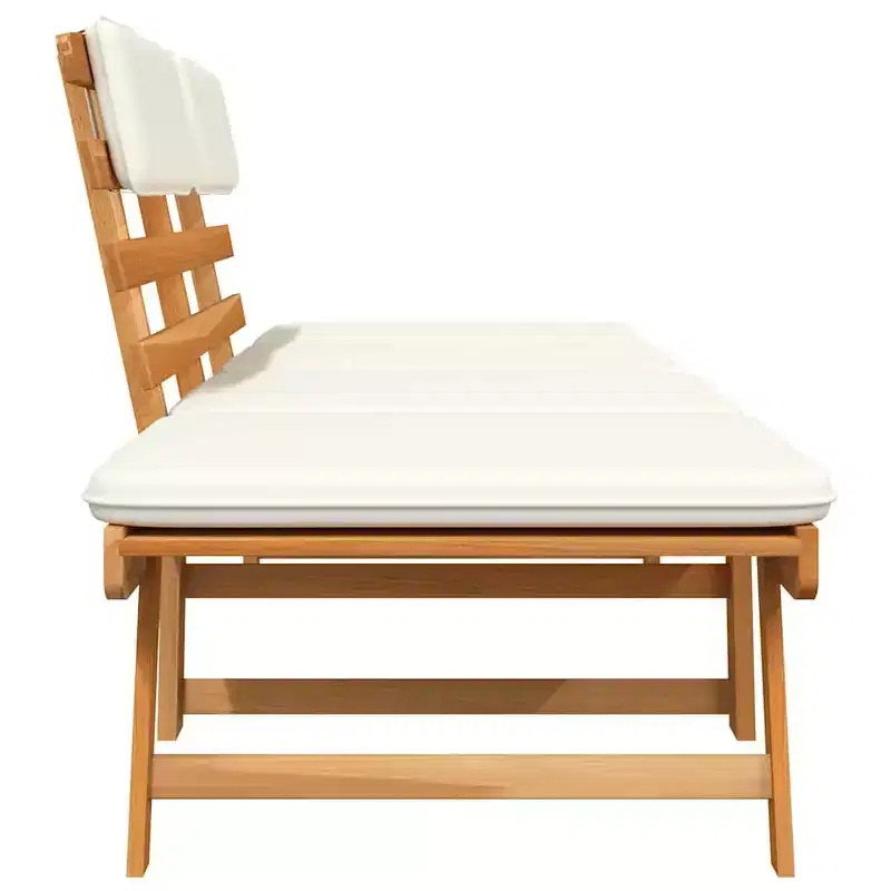 vidaXL Garden Bench Green, Brown Solid Acacia wood, Polyester Medium