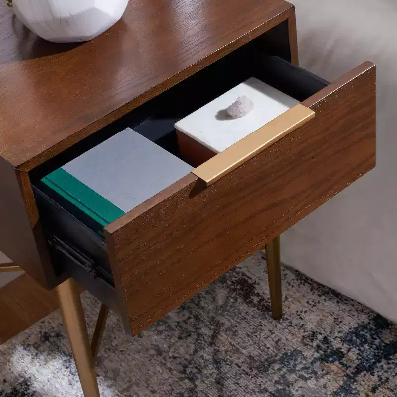 1-Drawer Nightstand with Velvet Drawer Lining