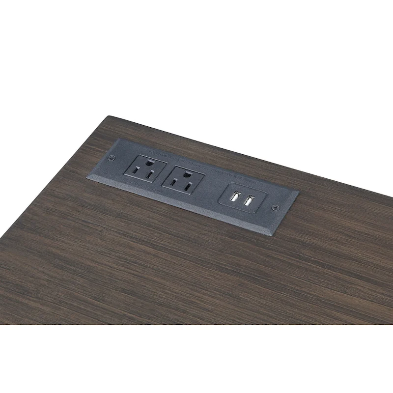 Bird Glam Metal Lift-top L-Shaped Computer Desk with USBs
